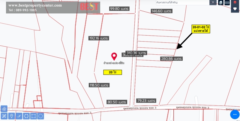 ขายที่เปล่า ซอย ชุมชนหุบบอน 3  แปลงมุม ติดถนนคอนกรีต 20-1-02 ไร่ แบ่งขายได้ ตำบล เขาคันทรง อ. ศรีราชา ชลบุรี