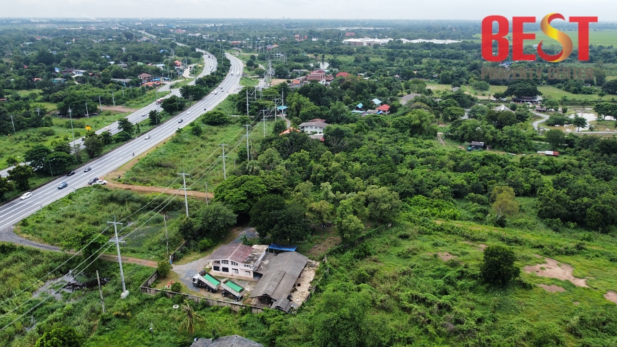 ขายที่ดิน ริมถนนสายเอเชีย ทล 32 ที่ดินถมแล้ว ต. ขวัญเมือง บางปะหัน อยุธยา